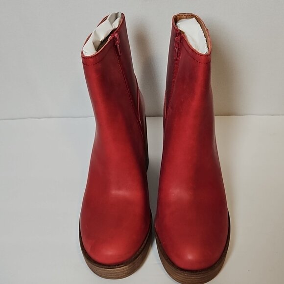 Lucky Brand Womens LK-Oxina Platform Boots 9.5 M Red Dahlia Hario Leather NWT - Picture 5 of 16